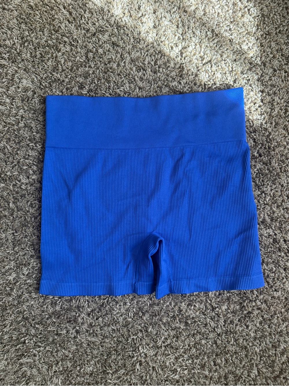 Colsie Royal Blue Ribbed Seamless High Waisted Shorts Size XL